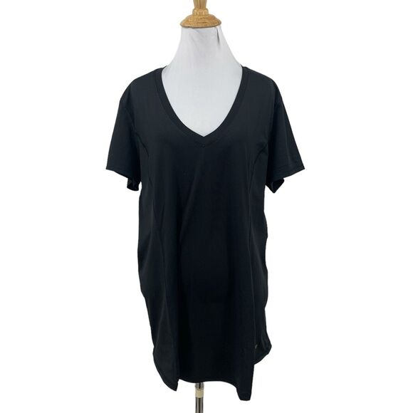 Copper Fit Thermal Shirt Womens XXL Black V Neck Live Limitless Short Sleeve - Picture 1 of 12
